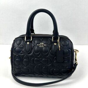 Coach Mini Rowan Crossbody Bag In Signature Leather IN Black